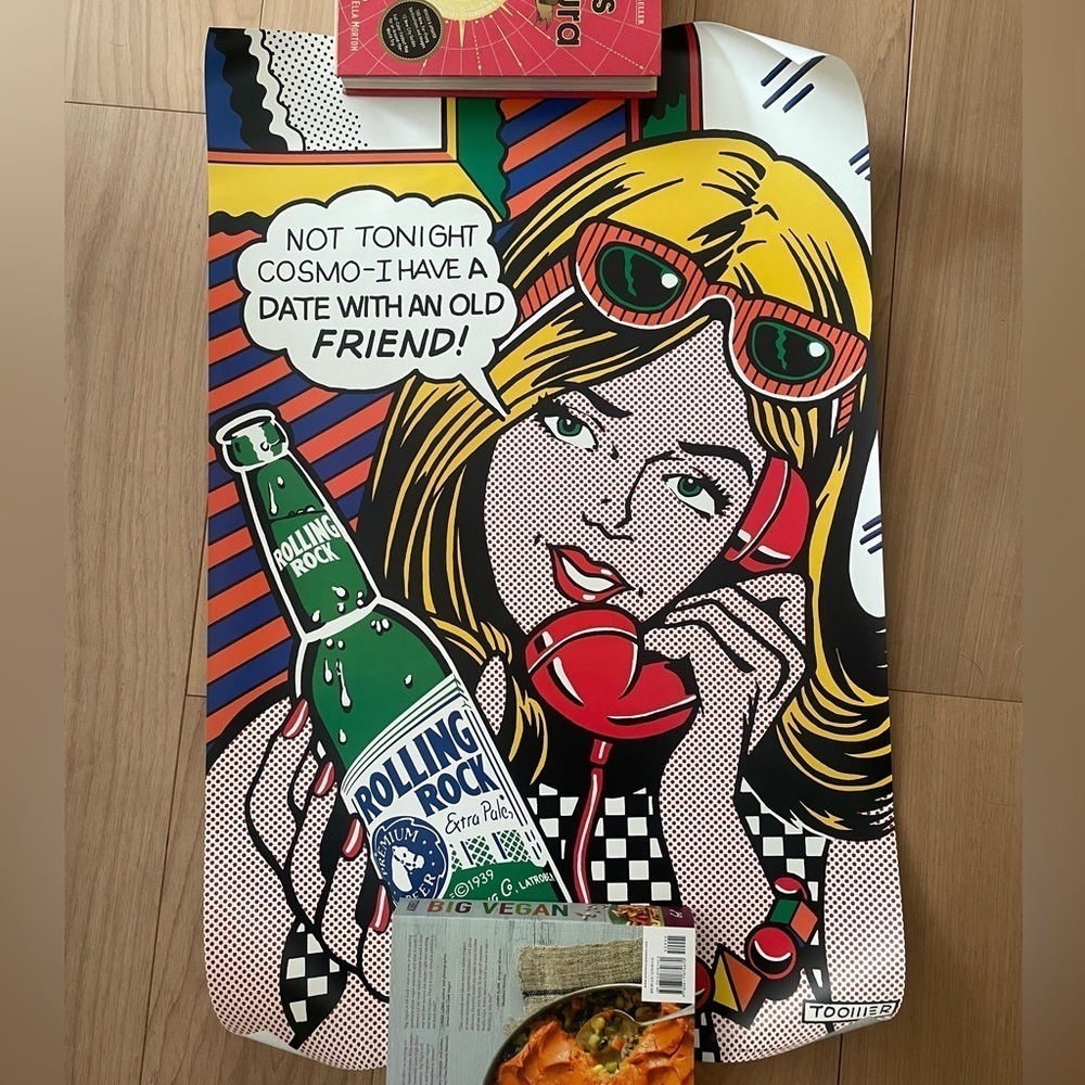 1998 Vintage Rolling Rock Beer Pop Art Poster